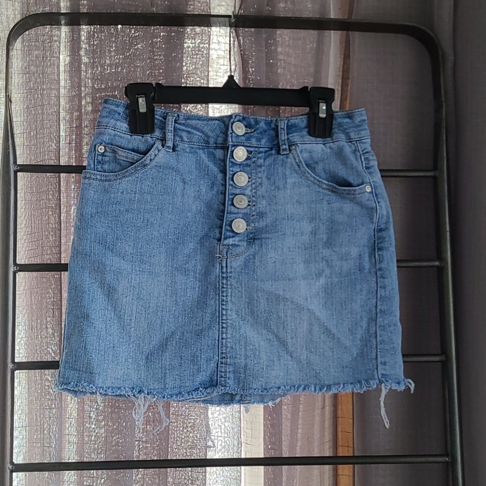 Girl's button fly jean skirt